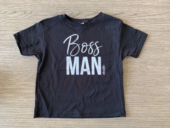 JANUARY PREORDER! Boss MAN Toddler Tee | BitsofBri by Brianna K YouTube Merch | Black and white todd | Etsy (US)