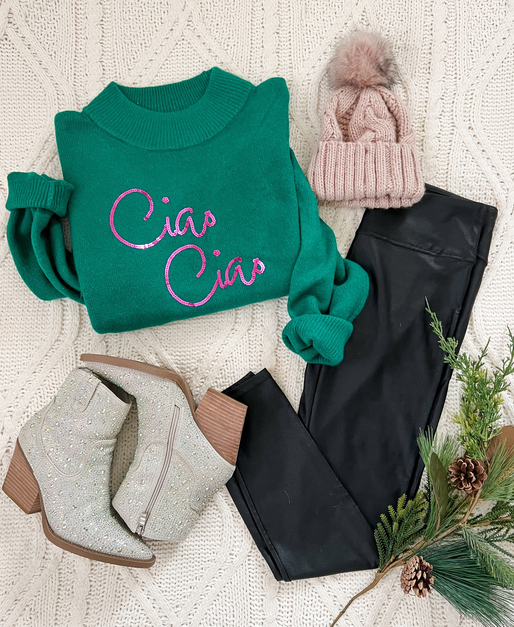 Glam for a holiday party, but still comfy. Target has the cutest holiday sweaters this year! Paired it with the sparkle boots for more glam and sheen faux leather leggings 

#LTKHoliday #LTKSeasonal #LTKGiftGuide