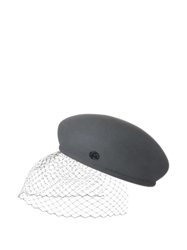 Maison Michel logo-plaque Fishnet Hat | Grey | FARFETCH | Farfetch Global