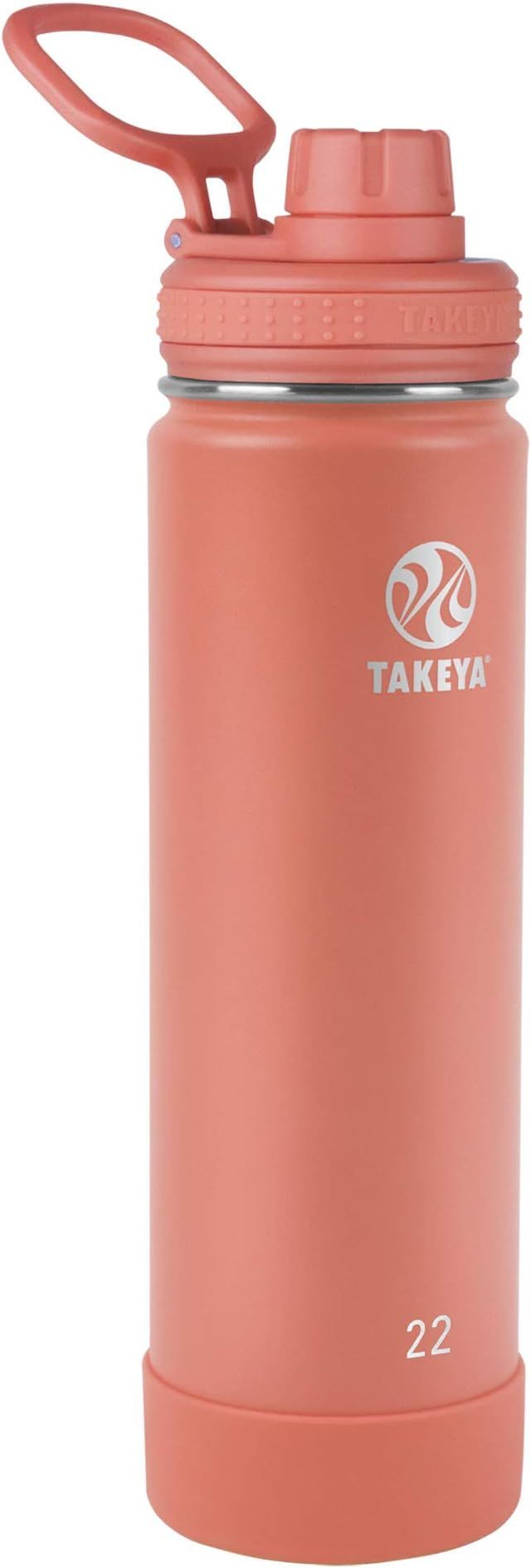 Takeya Actives Insulated Water Bottle w/Spout Lid, Coral, 22 Ounce | Amazon (US)