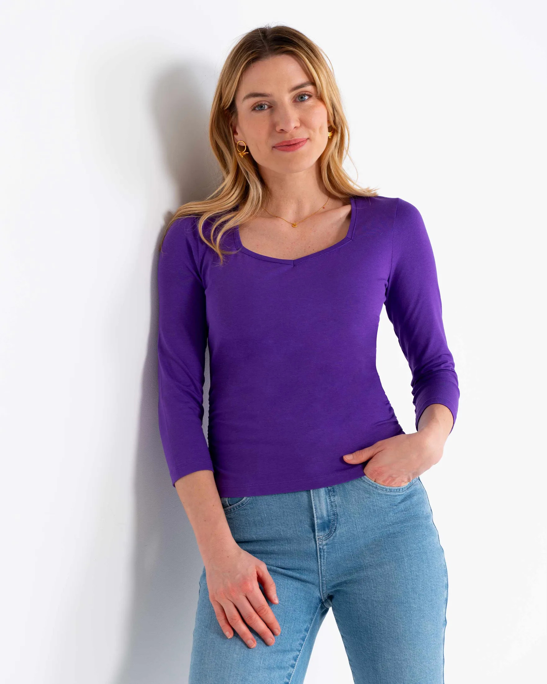 3/4 Sleeve Sweetheart Top | Kettlewell Colours