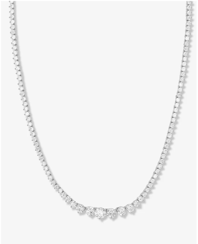 Silver Riviera Tennis Necklace | Corace Collection