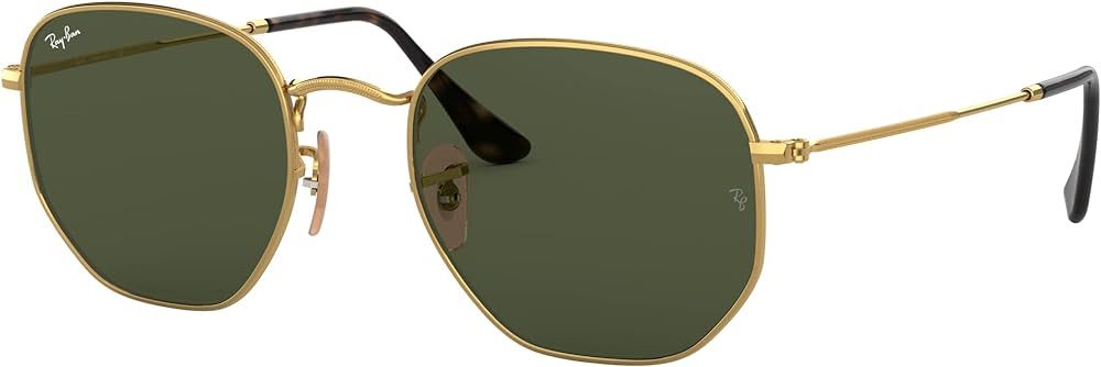 Amazon.com: Ray-Ban RB3548N Hexagonal Flat Lens Sunglasses, Gold/G-15 Green, 51 mm + 0 : RAYBAN: ... | Amazon (US)