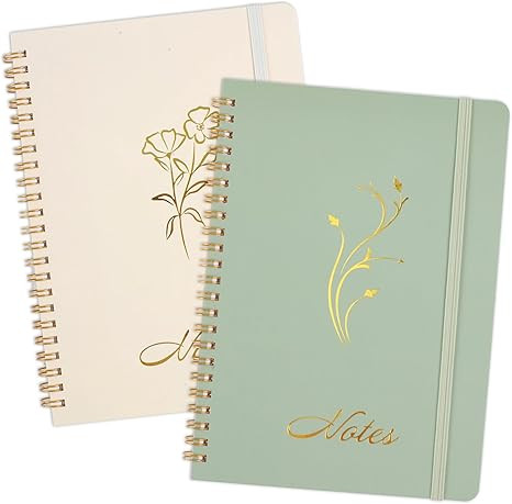 Joyberg Aesthetic Spiral Notebook, 2PCS Cute Notebook, 8.3" x 6" Notebook For Women, A5 Spiral Jo... | Amazon (US)