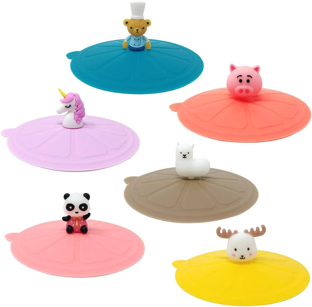 allydrew Silicone Cup Lids, Anti-Dust Leak-Proof Coffee Mug Covers for Hot and Cold Drinks (Set o... | Amazon (US)