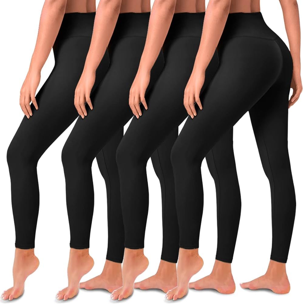 Womens Highwaisted Leggings 4 Pack | Amazon (US)