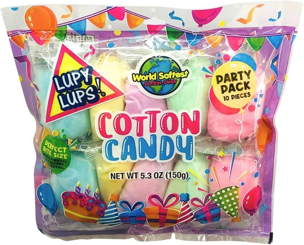Lupy Lups! Cotton Candy Party Pack – 0.5 oz Each, Individually Wrapped Small bags – Perfect f... | Amazon (US)