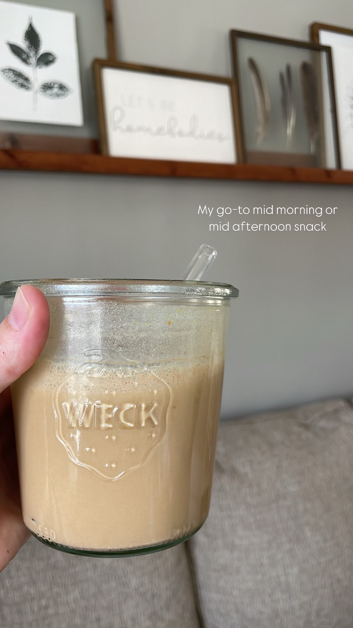 25+ grams of protein mid day snack! 
2 scoops of protein 
8oz raw whole milk 
(Optional)
Scoop of Needed prenatal powder code: SARALYNN20
Scoop of colostrum 
Scoop of collagen 
