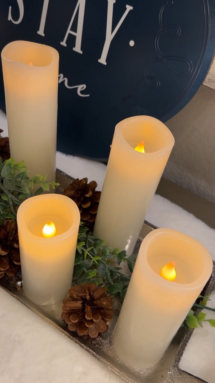 In my cozy era!! This winter decor is easy to achieve with these gorgeous flameless LED candles!! They’re made from real wax and bring all the ambiance!! 

#LTKhome #LTKSeasonal #LTKVideo