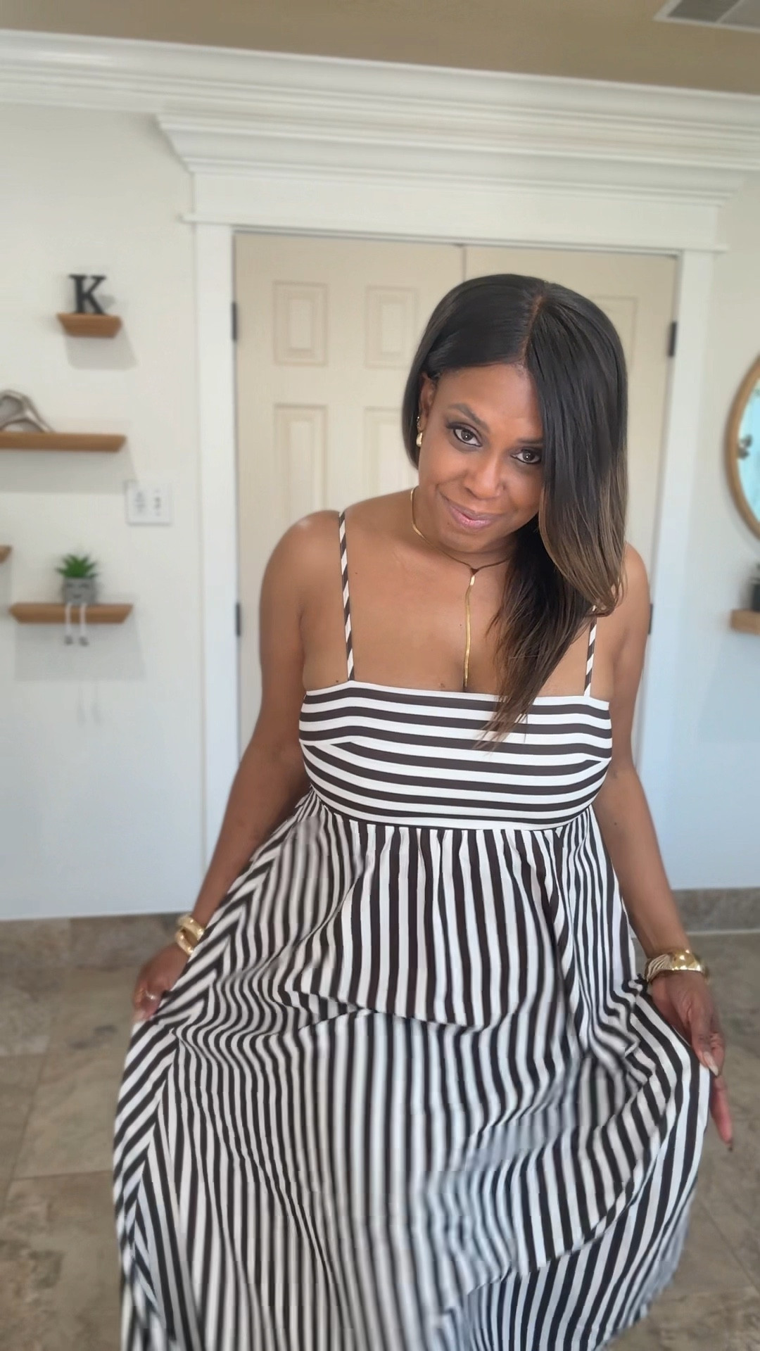 Ladies this Amazon striped maxi dress is giving everything! 🖤🤍 I searched so you don’t have to... flowy, comfortable and it actually fits our curves!
👗 Wearing a size XL
📏 Waist 37 | Hips 45 | Bust 36G — fits true to size
Striped maxi dress, Amazon fashion, curvy women style, women over 50, summer dress, plus size fashion, flowy maxi, black and white stripes, vacation outfit, warm weather style

#LTKBeauty #LTKMidsize