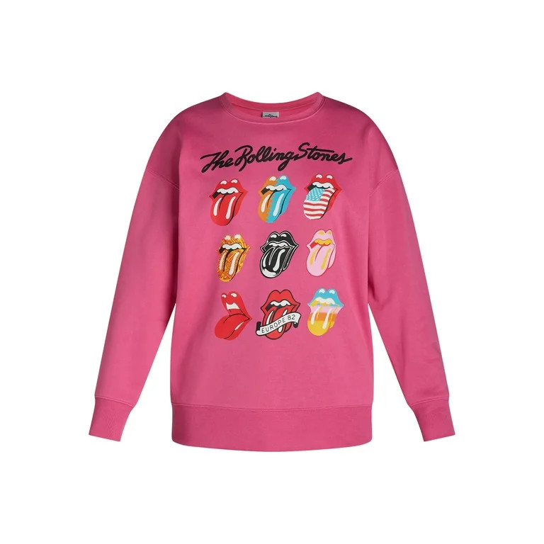 Time and Tru Women's Rolling Stones Graphic Pullover Sweatshirt, Sizes S-XXXL | Walmart (US)