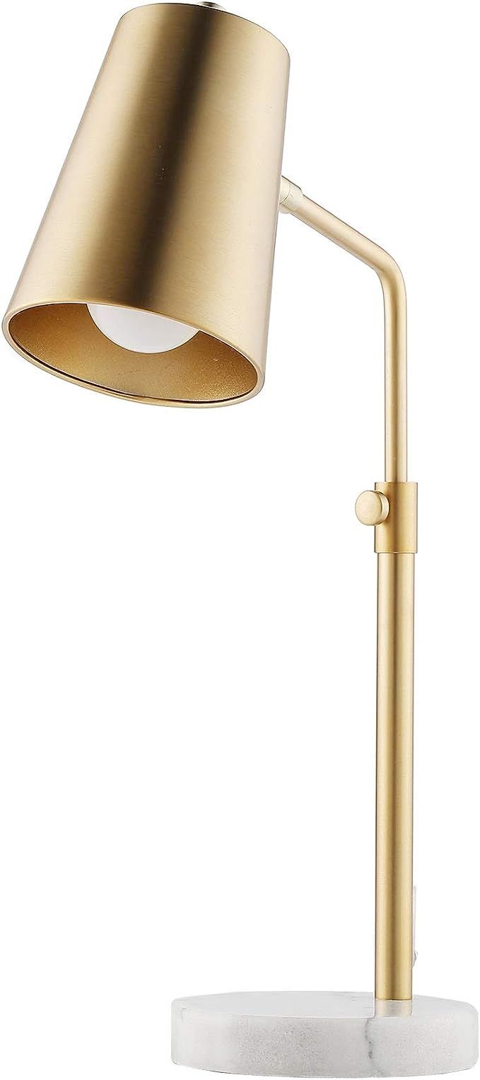 Domingo Petrucci Gold Desk Lamp with Marble Base, Brass Metal Shade Table Lamp with LED Bulb, Mid... | Amazon (US)