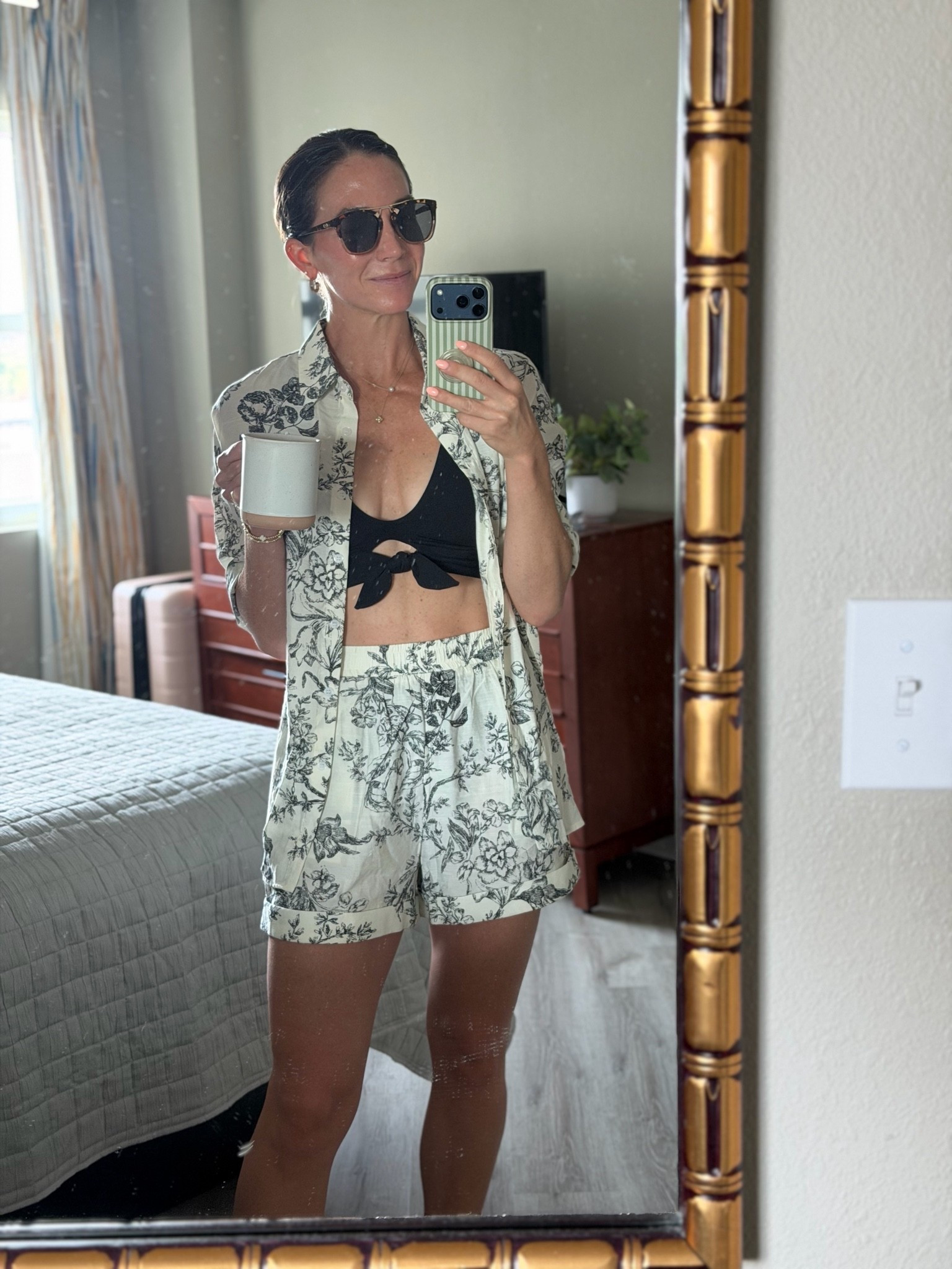 This shorts and button up set comes with a matching triangle bralette and it’s also the perfect t swimsuit cover up!

#LTKmomlife #LTKBeauty #LTKSwim
