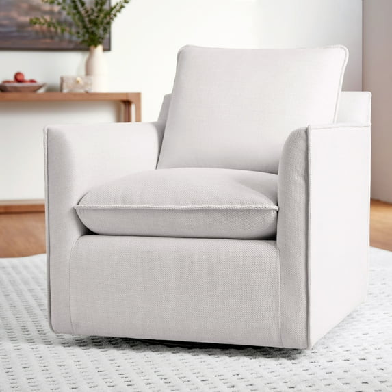 My Texas House Briar Swivel Accent Chair, Cream Linen | Walmart (US)