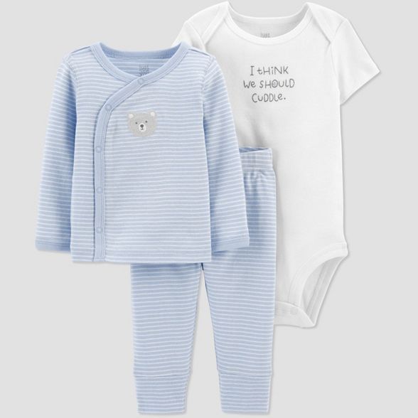 Baby Boys' 3pc Top and Bottom Set with Cardigan - Just One You® made by carter's Blue | Target