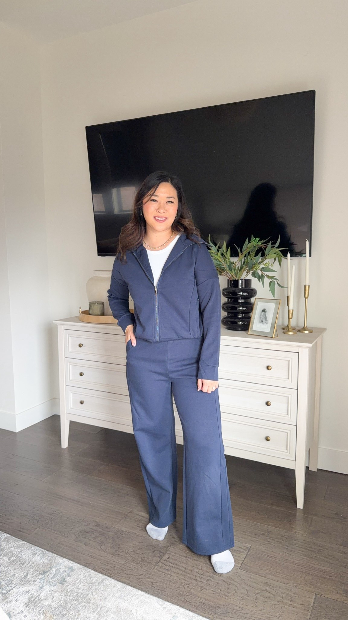 women’s loungewear, navy lounge set, comfortable chic outfit, matching set outfit, casual everyday wear, trendy outfit, ootd 

#LTKSeasonal #LTKootd