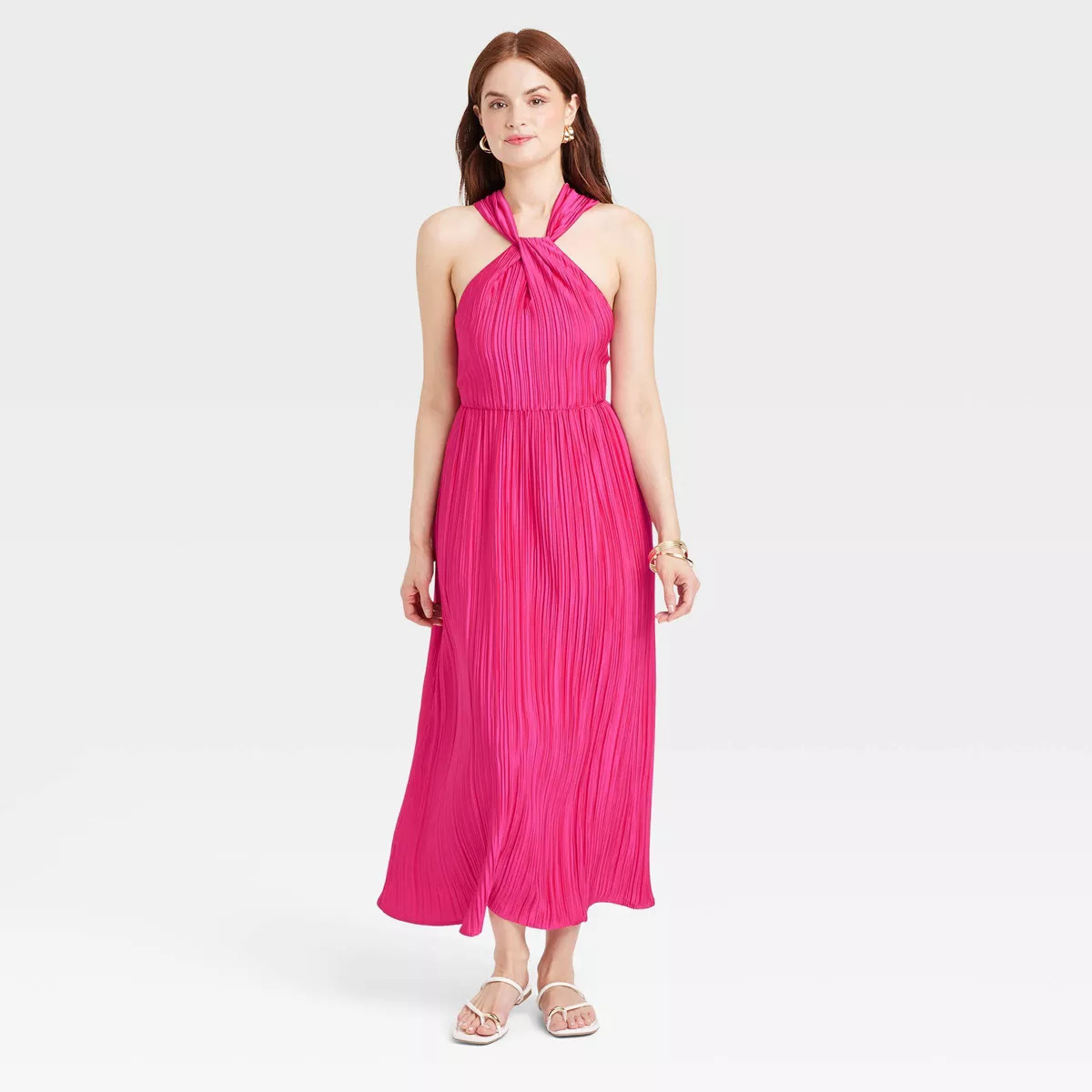Women's Wow Occasion Knotted Midi Dress - A New Day™ Pink S | Target