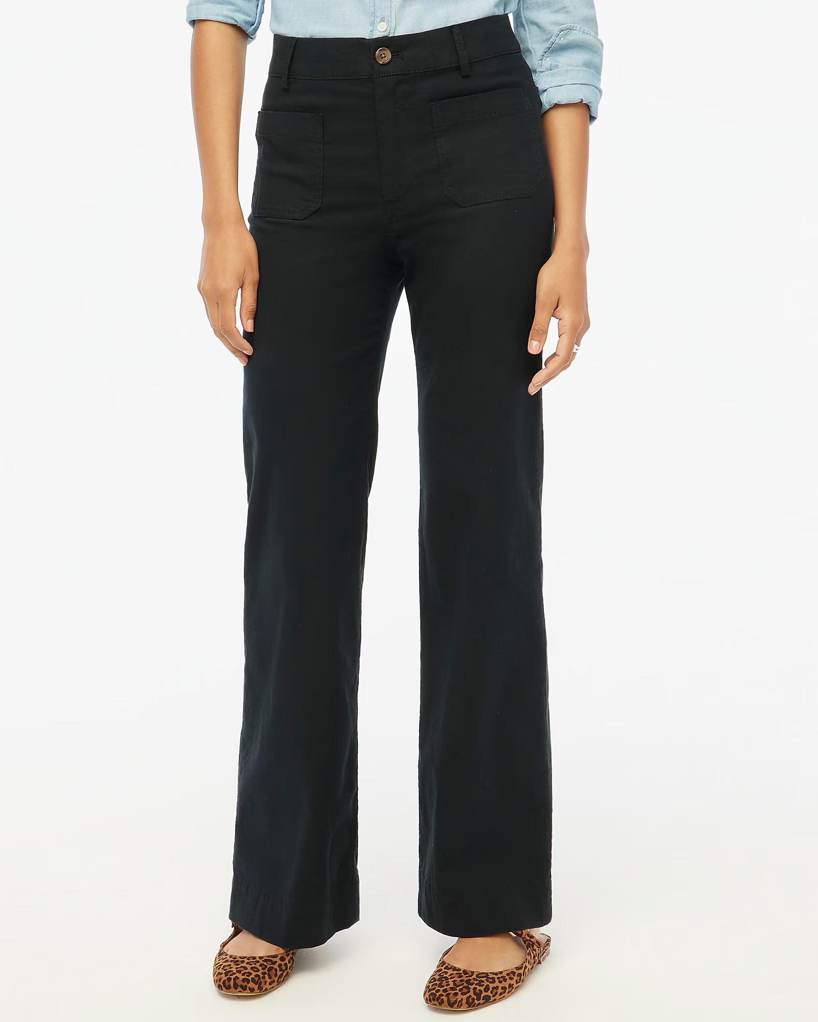 Tall Lizzie high-rise patch-pocket wide-leg pant | J.Crew Factory