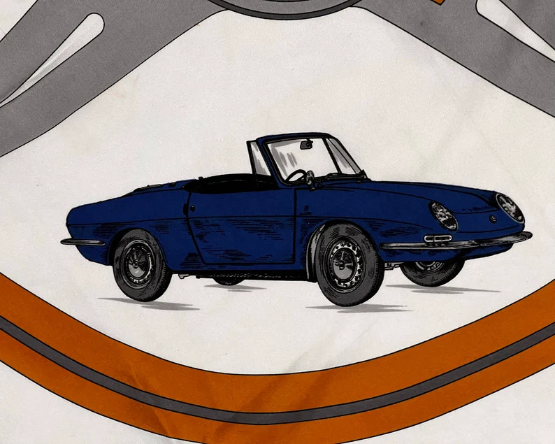 Vintage 1970s Fiat Automobile Silk Twill Scarf Square Maria Cristina Italy | Etsy (US)