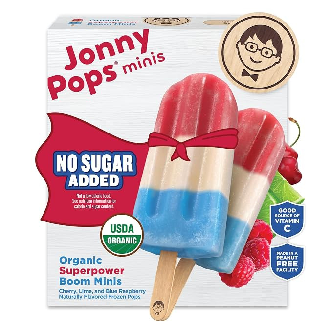 JonnyPops No Sugar Added Organic Super Boom Minis Frozen Pops 6ct | Amazon (US)