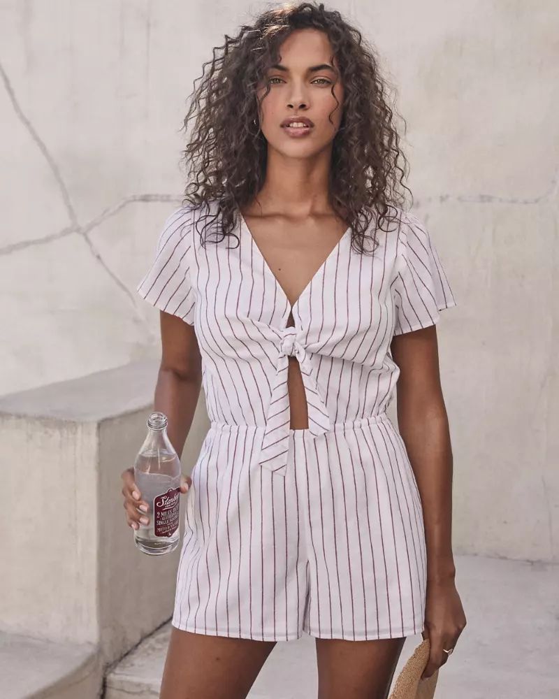 Tie-Front Romper | Abercrombie & Fitch US & UK