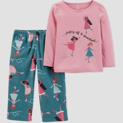 Toddler Girls' 2pc Ice Skating Fleece Pajama Set - Just One You® made by carter's Pink | Target