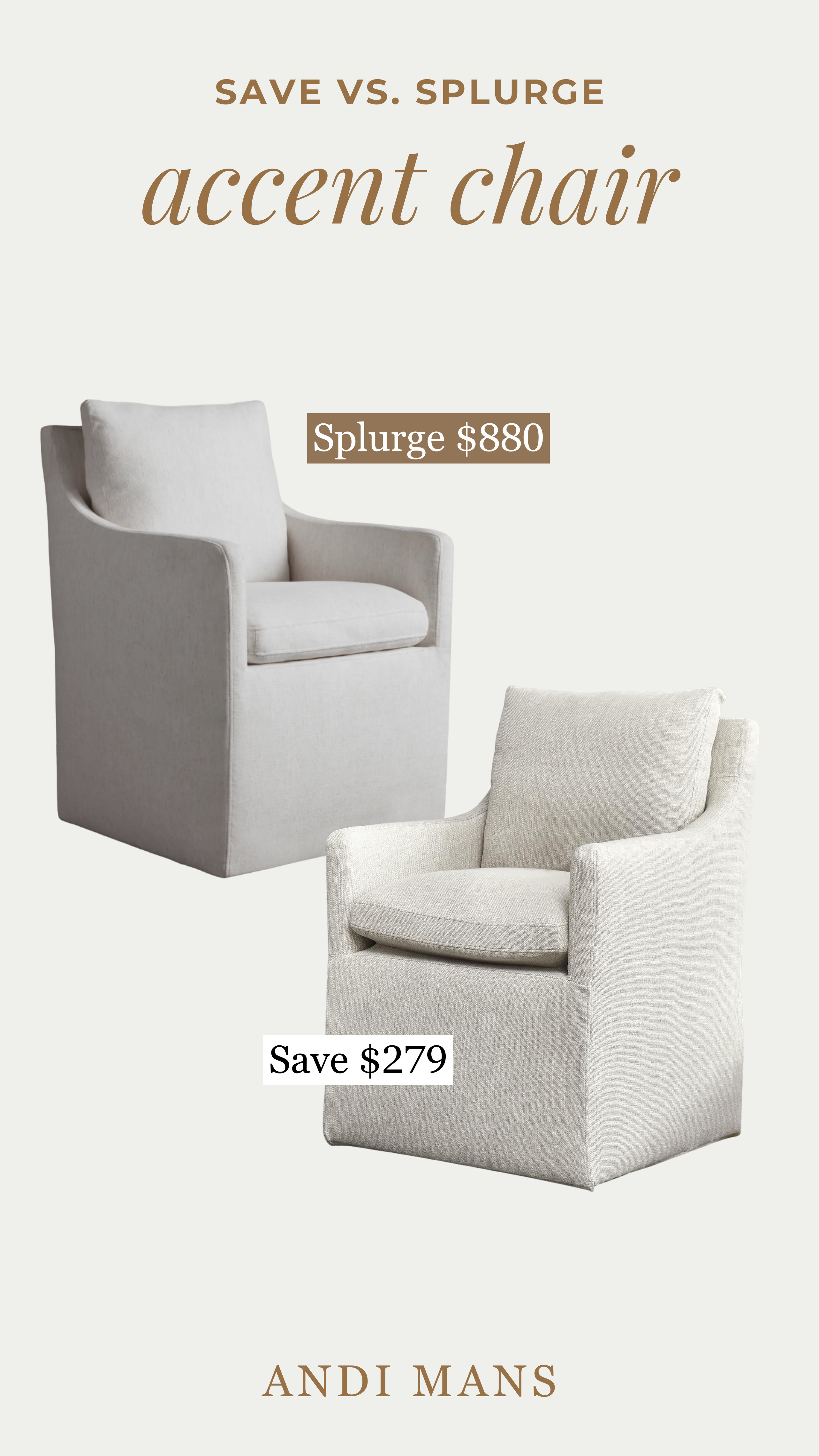 Designer Look for Less: Save or splurge on this cozy upholstered accent chair that's perfect for neutral, modern, and organic home decor. 

 #LTKOver40 #LTKHome #LTKSaleAlert