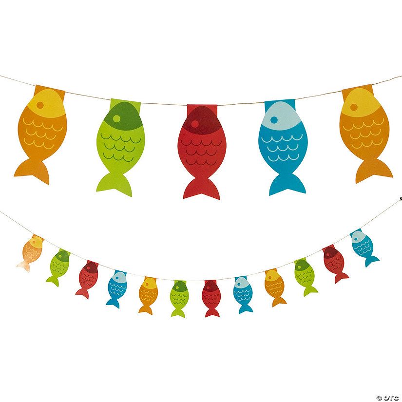 Little Fisherman Fish Paper Pennant Banner | Oriental Trading Company