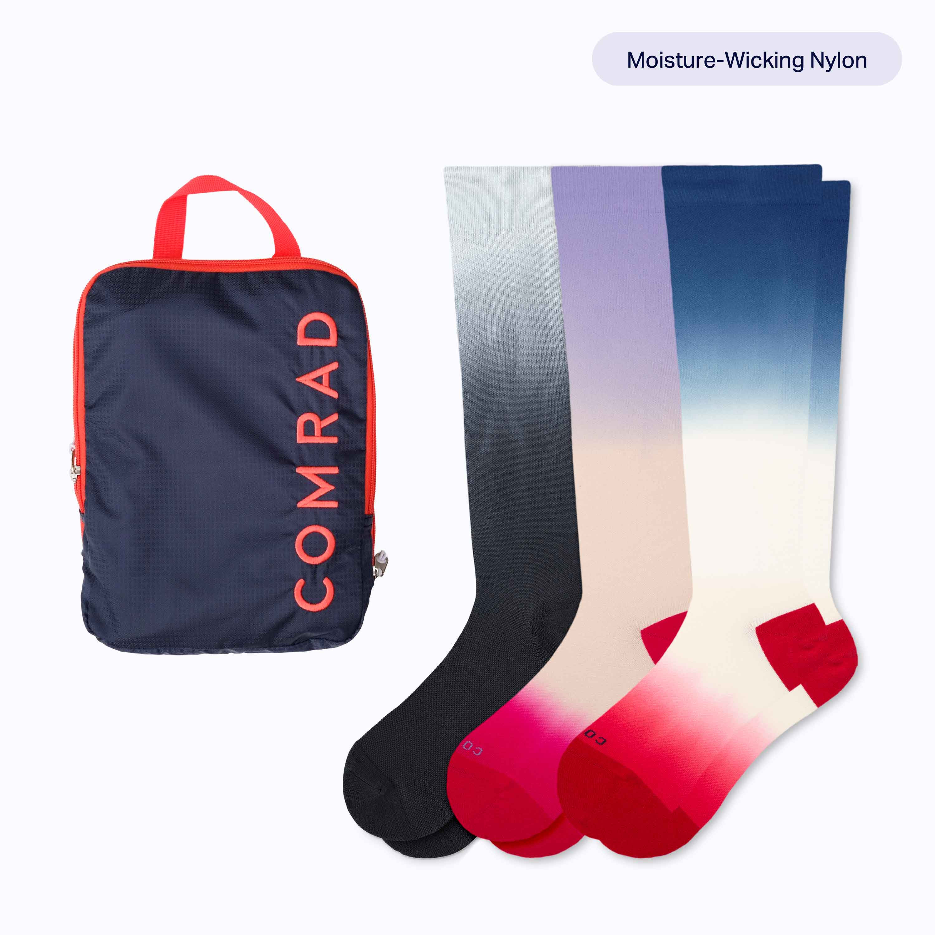 3-Pack Knee High Compression Socks with Packing Cube | Comrad