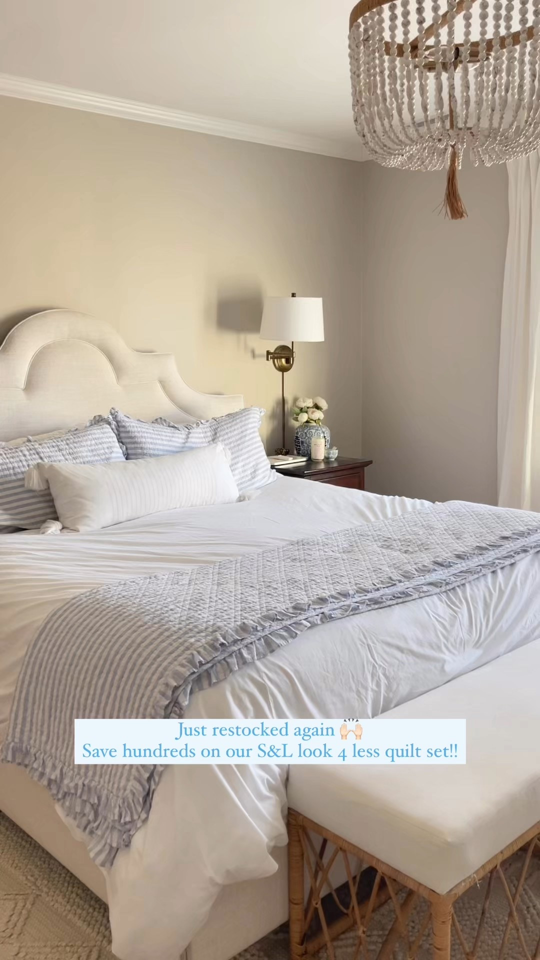 🚨 JUST RESTOCKED AGAIN!! 🚨 snag our 3 piece Serena & Lily look for less blue and white ruffle quilt set now back online available in all sizes and under $100!! 🙌🏻 

#LTKWatchNow #LTKFindsUnder100 #LTKHome