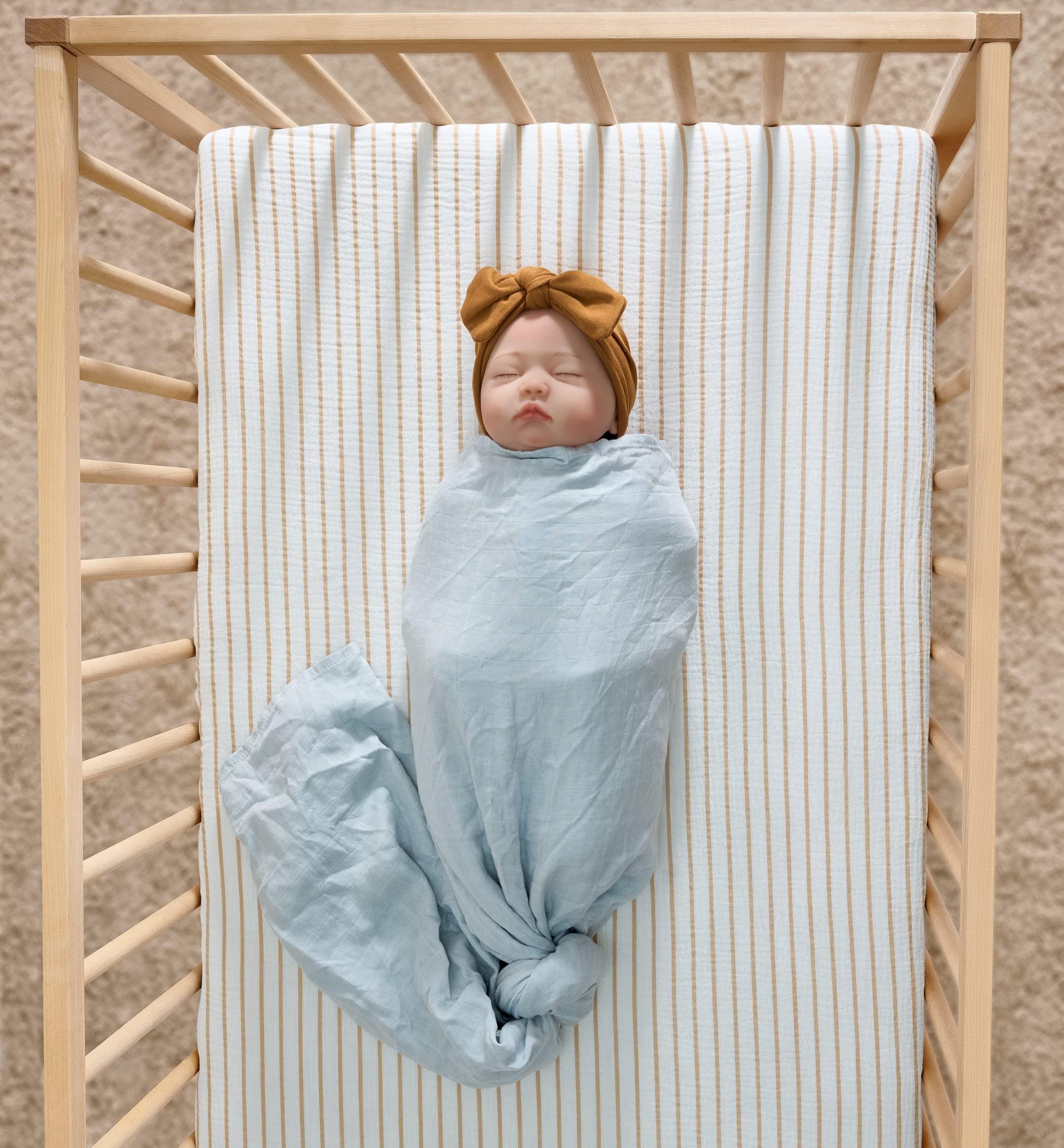 Meracorallo Muslin Fitted Crib Sheet, Soft and Breathable Baby Crib Sheet for Standard Crib and T... | Amazon (US)