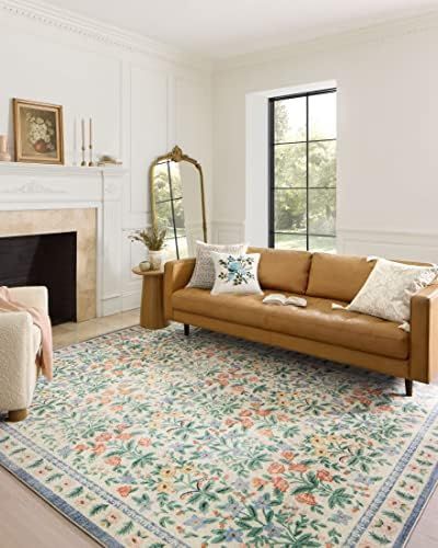 Rifle Paper Co. x Loloi Eden Collection EDE-02 Cream 2'-0" x 5'-0" Accent Rug | Amazon (US)