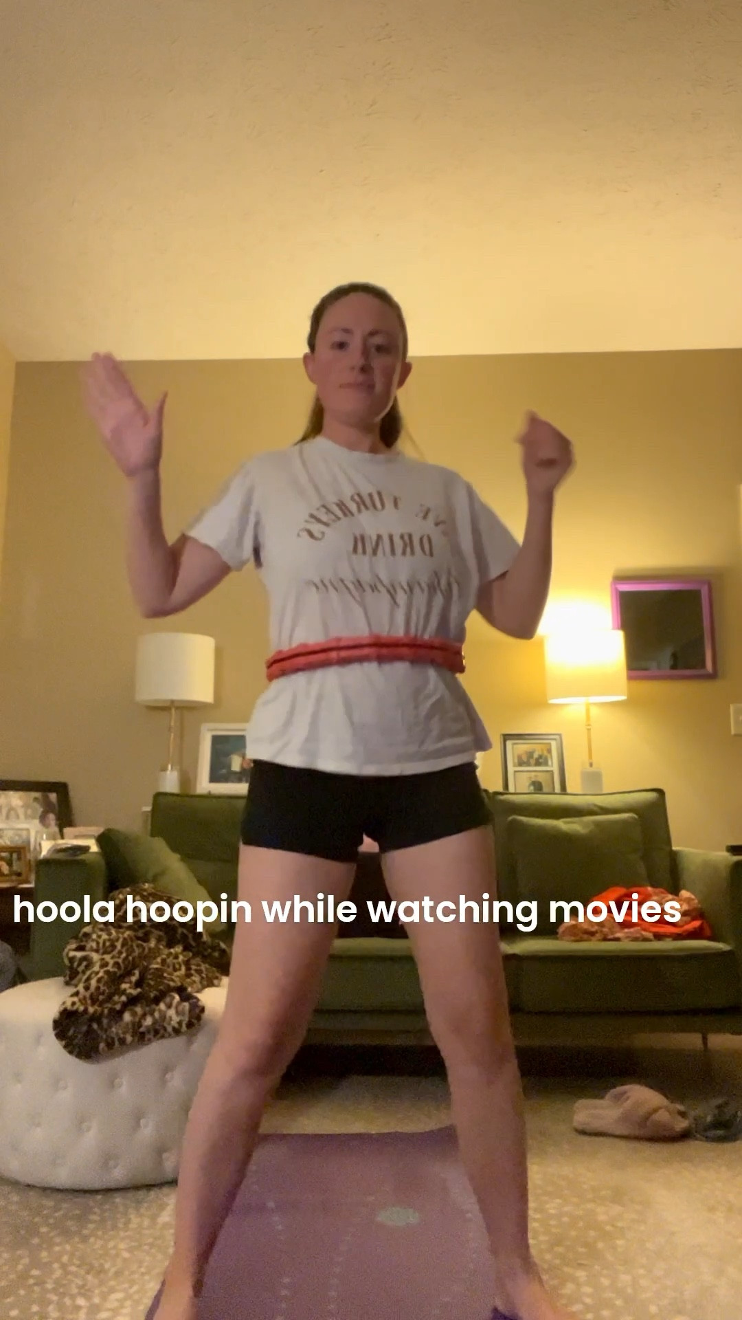 Hoola hoopin while watching movies 🏀 weighted hoola hoop  

#LTKActive #LTKFindsUnder100 #LTKSaleAlert