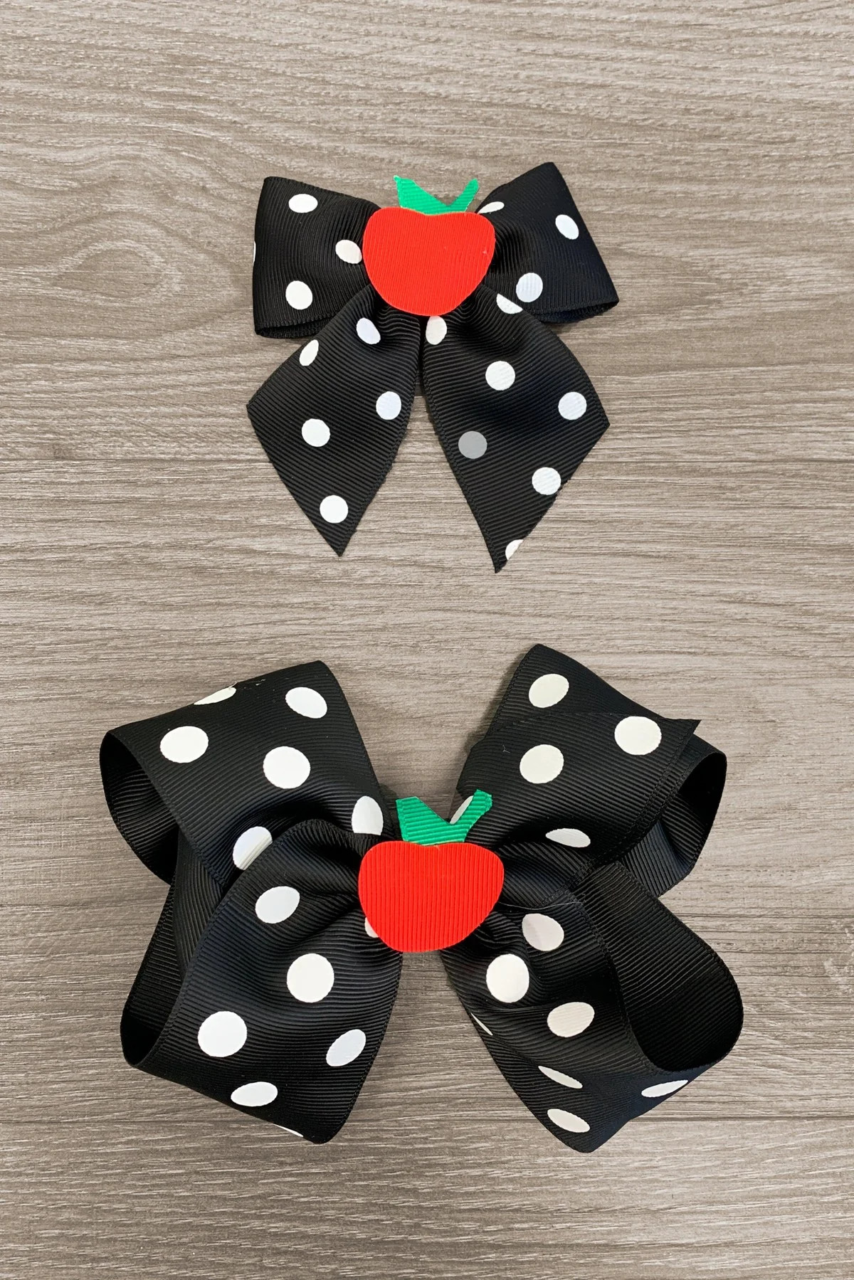 Polka Dot Apple Bows | Sparkle In Pink