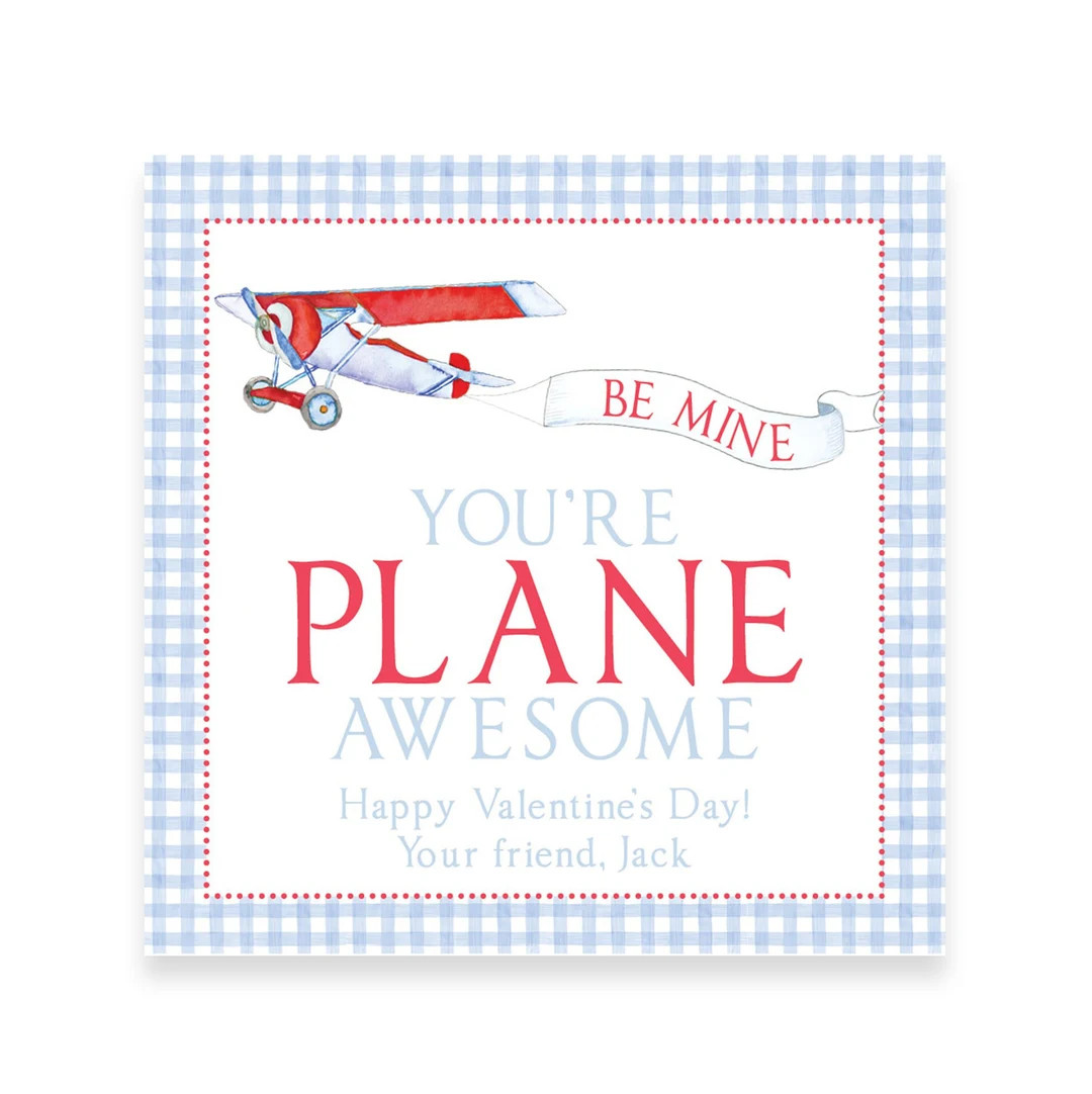 You're PLANE Awesome | Watercolor VALENTINE TAG | Etsy (US)