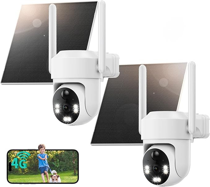 LIWAN 4G LTE Cellular Security Camera Wireless, No WiFi Security Camera Outdoor, Solar Powered, B... | Amazon (US)