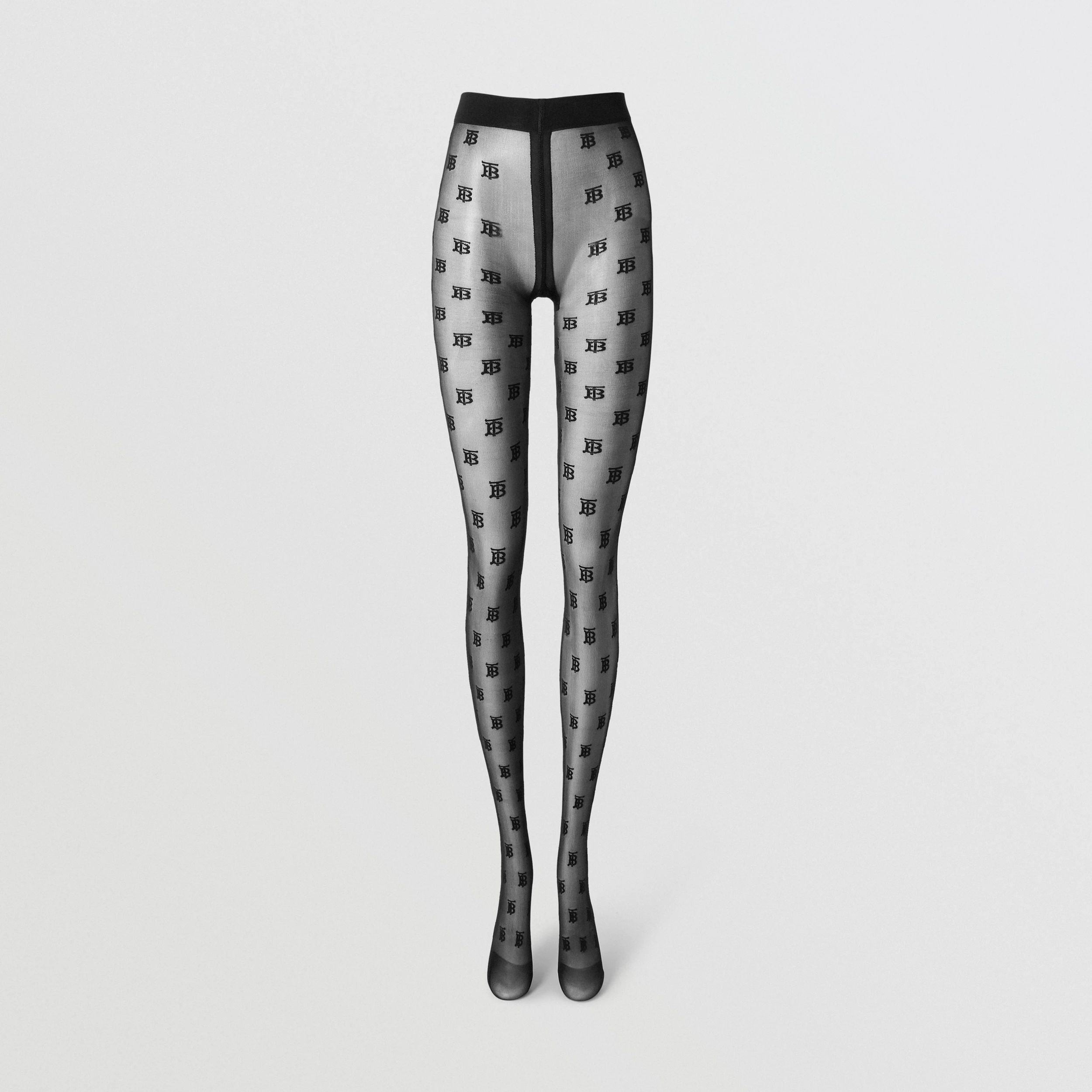 Monogram Motif Tights in Black - Women | Burberry United Kingdom | Burberry (UK)