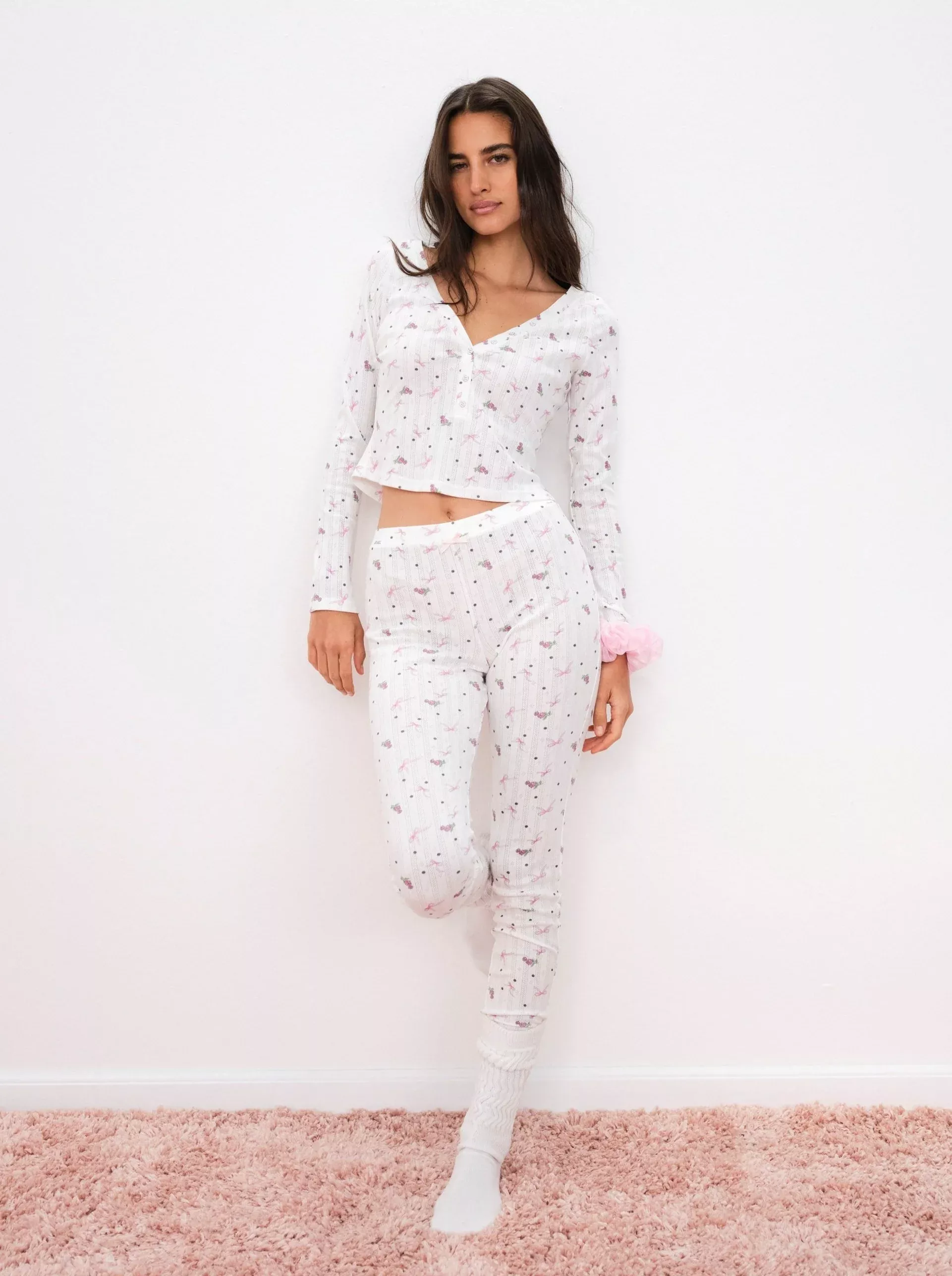 Pointelle Long Sleeve Sleep Set curated on LTK