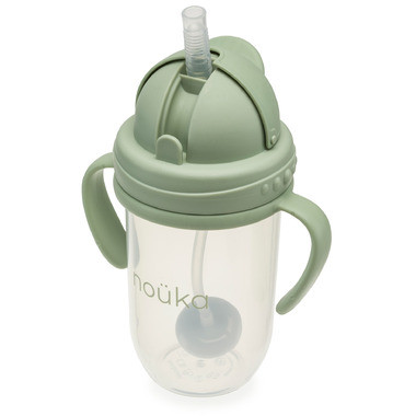Nouka Non Spill Weighted Straw Cup Moss | Well.ca