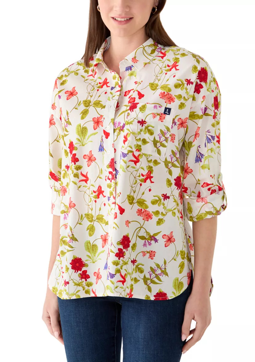Women's Roll Tab Print Shirt | Belk