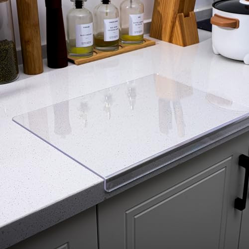 16x12 inch Acrylic Cutting Board with Counter Lip,Acrylic Chopping Boards for Kitchen Clear Anti Slip Countertop Protector Cover for Kitchen Gadgets Gifts Apartment Essentials | Amazon (US)