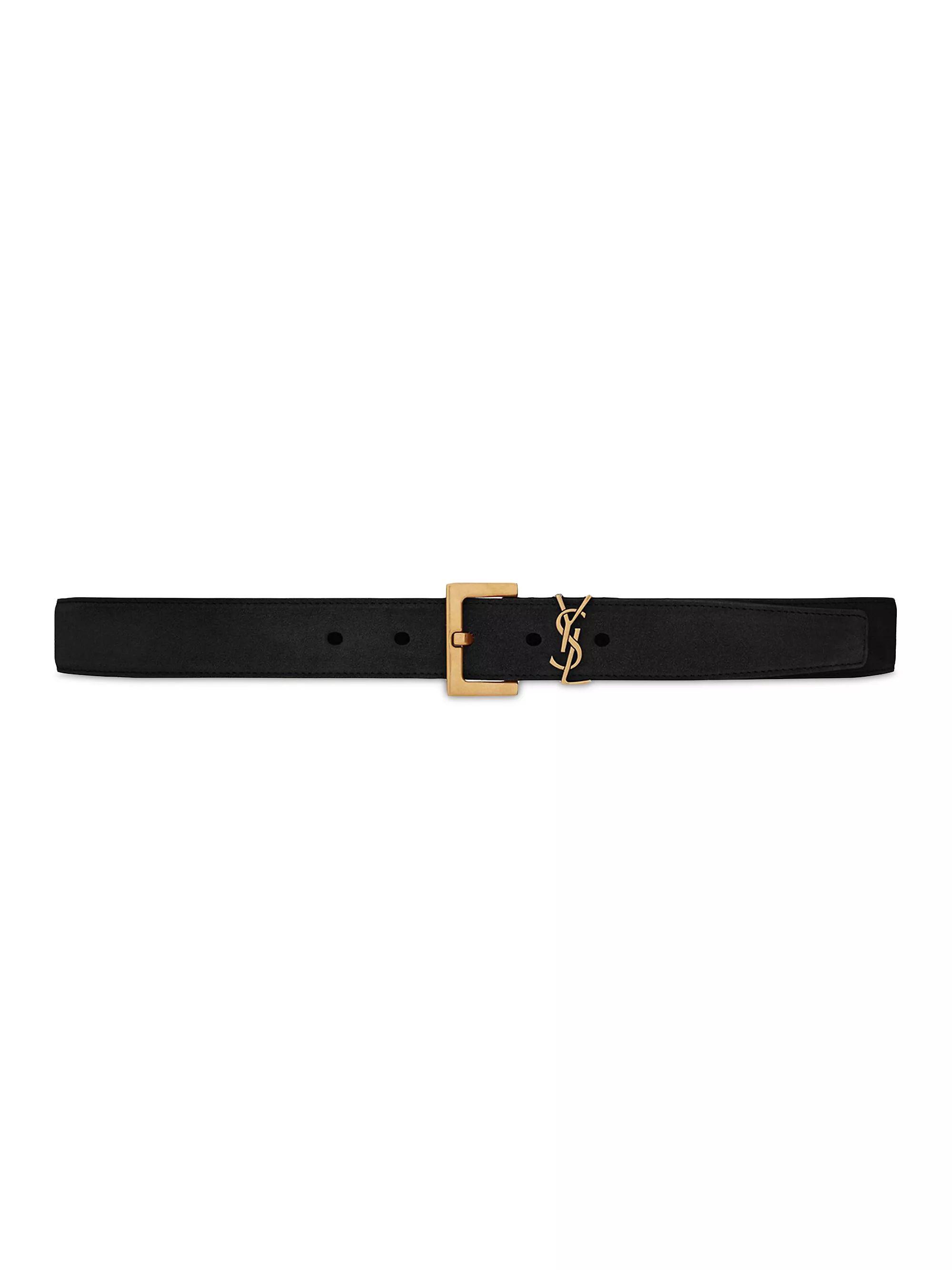 Cassandre Belt with Square Buckle in Suede | Saks Fifth Avenue