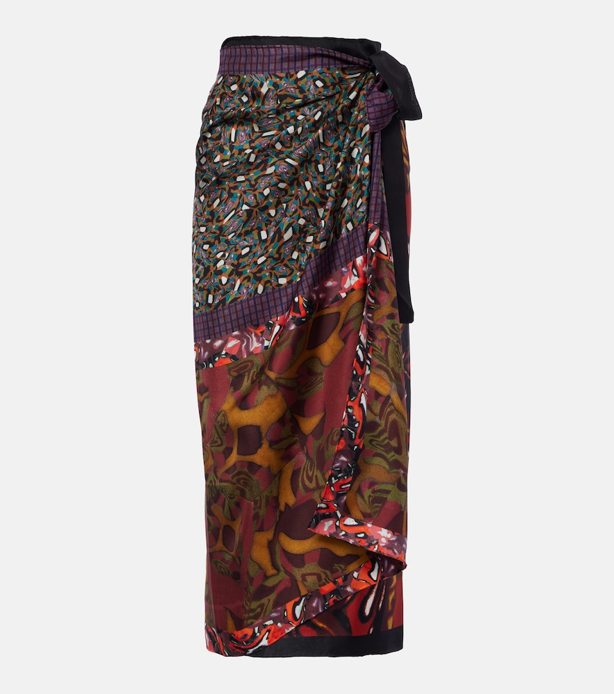 Dries Van Noten Printed silk wrap skirt | Mytheresa (UK)