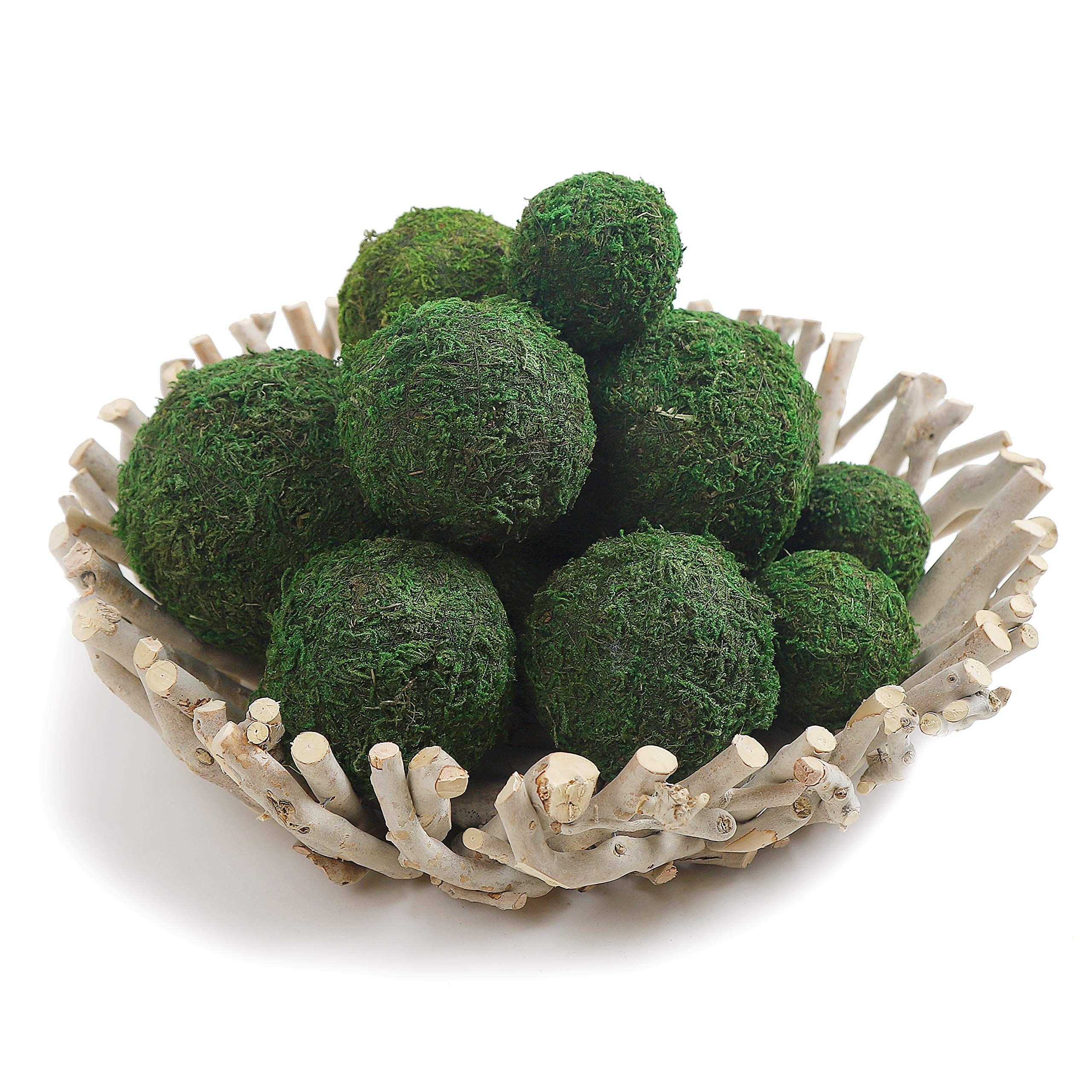 Qingbei Rina Natural Green Moss Ball (3.94 inches,Set of 6) Handmade Tabletop Decorative Bowl Fil... | Amazon (US)