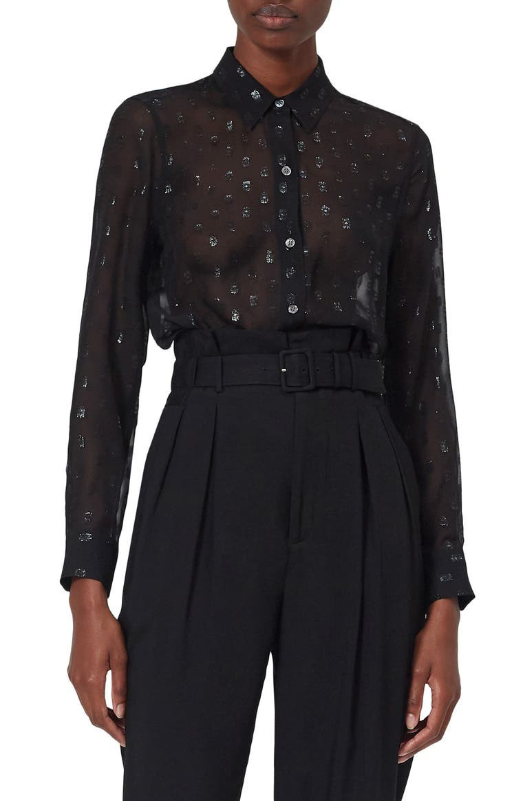 Essential Fil Coupé Silk Blend Blouse | Nordstrom