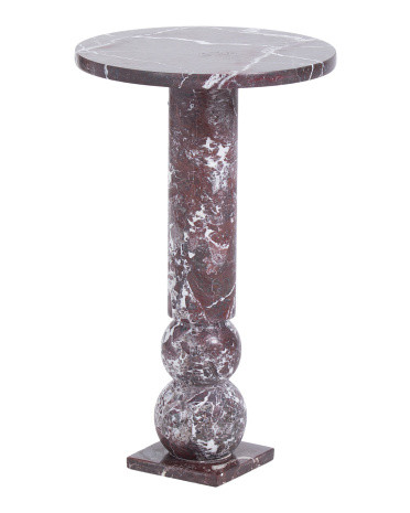14x24 Solid Zebra Marble Pedestal Table | TJ Maxx