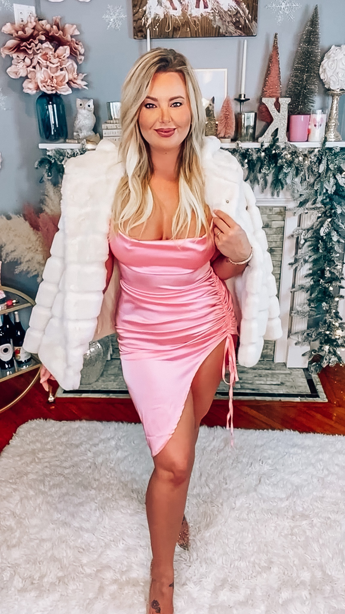 Cute Amazon Valentine’s Day look for a date night or girls night! Wearing my favorite faux fur jacket and Steve Madden clear heels. 

#LTKshoecrush #LTKunder100 #LTKstyletip