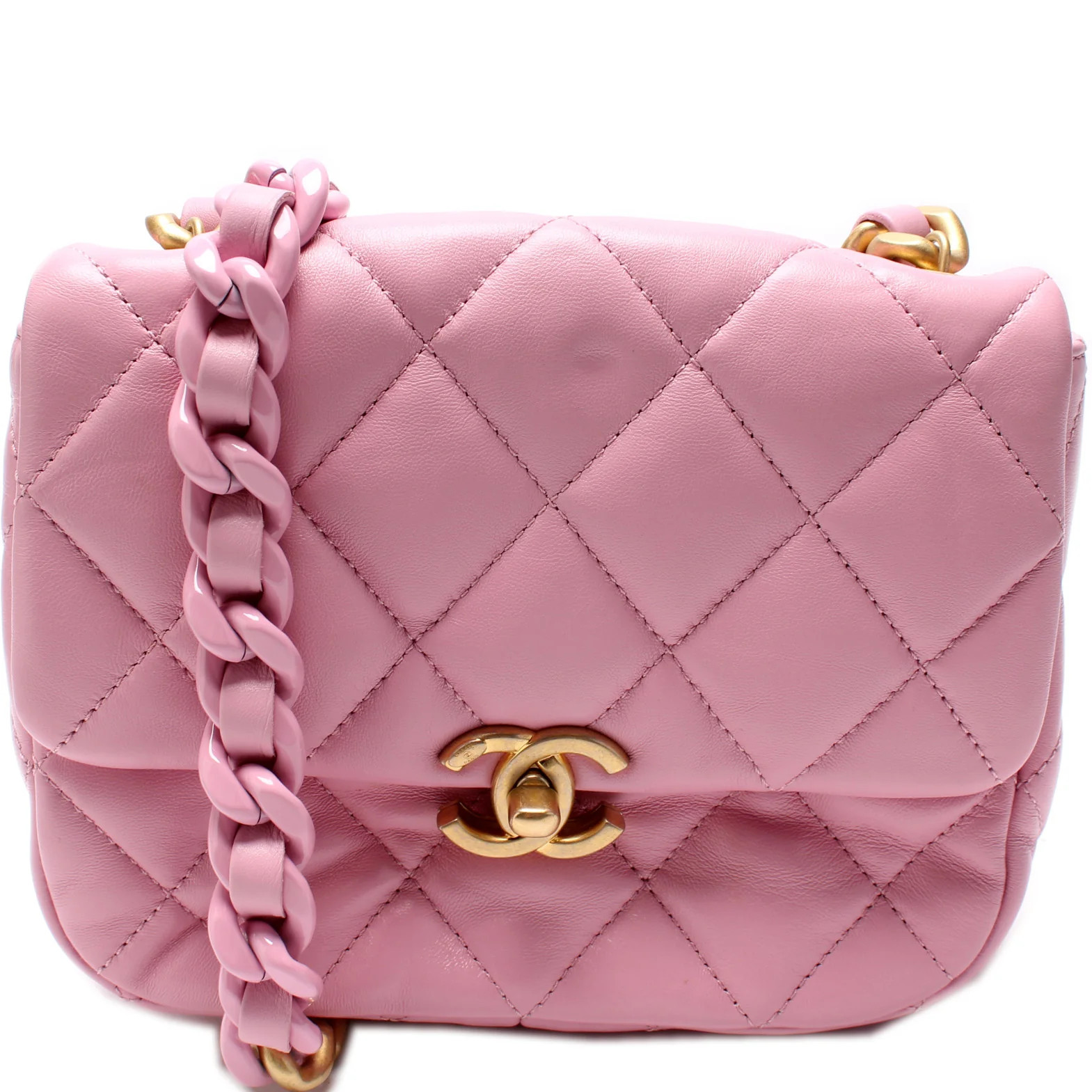 Lacquered Chain Flap Small 31+M | Keeks Designer Handbags