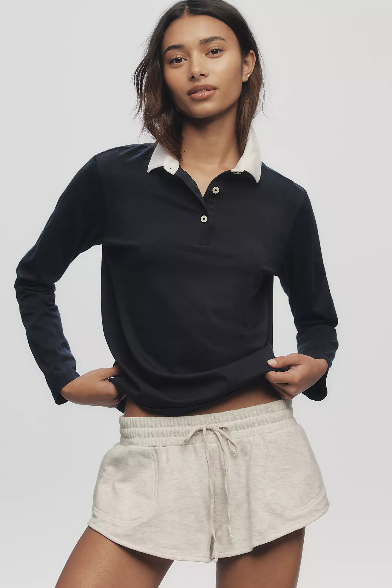 KULE Long-Sleeve Organic Cotton Rugby Top | Anthropologie (US)