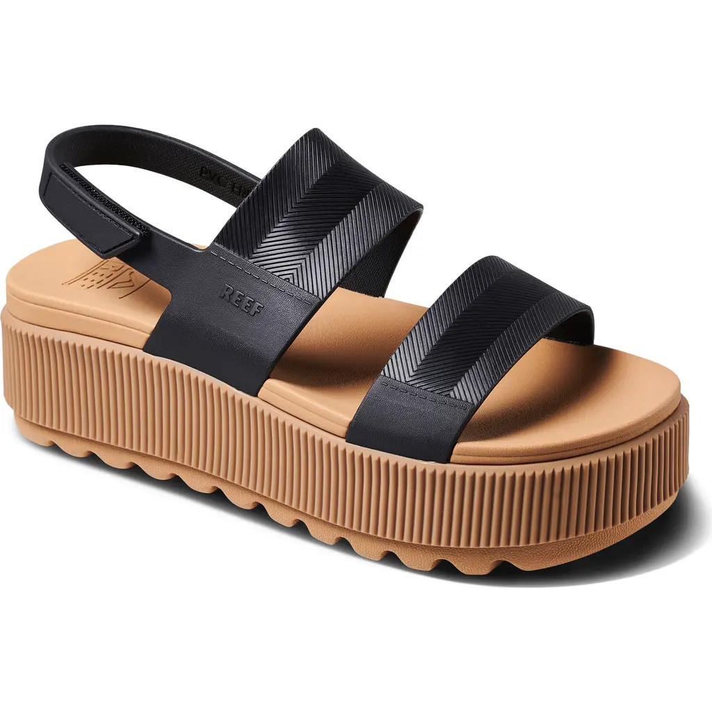 Reef Water Vista Platform Slingback Sandal in Black/tan at Nordstrom, Size 11 | Nordstrom
